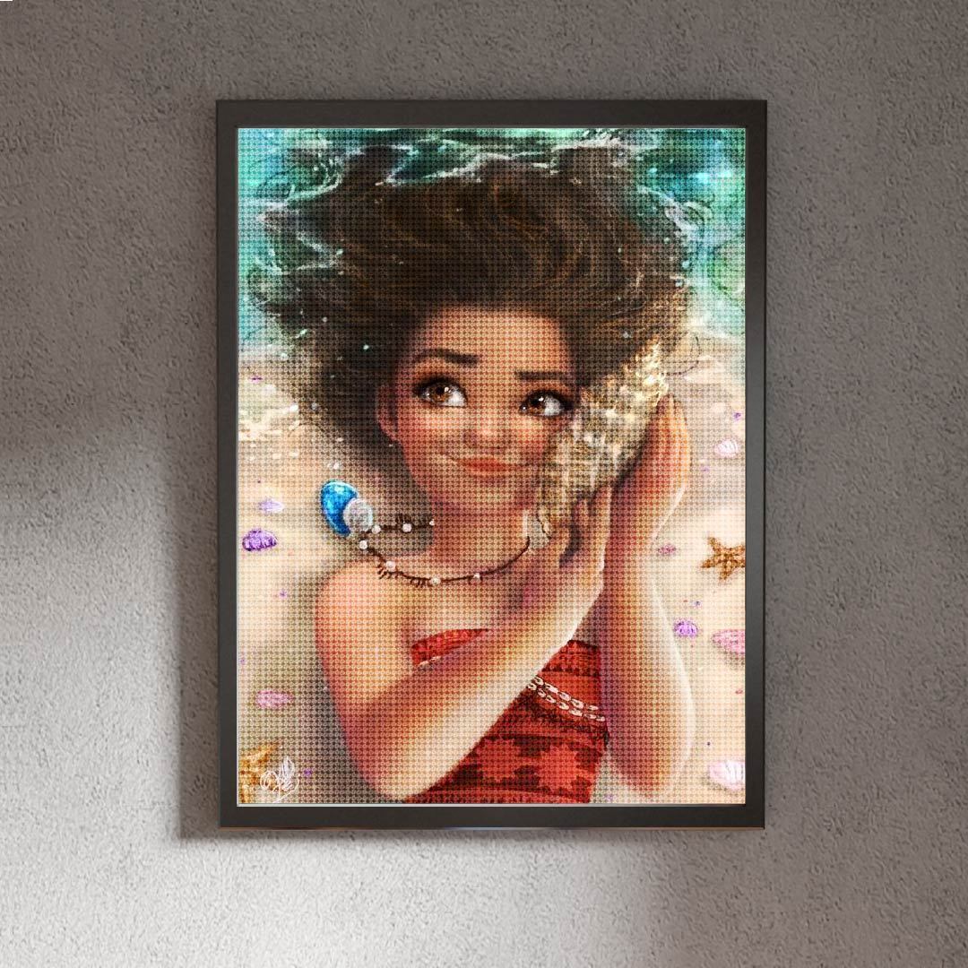 Kit Arte com Diamante - Moana and Shell