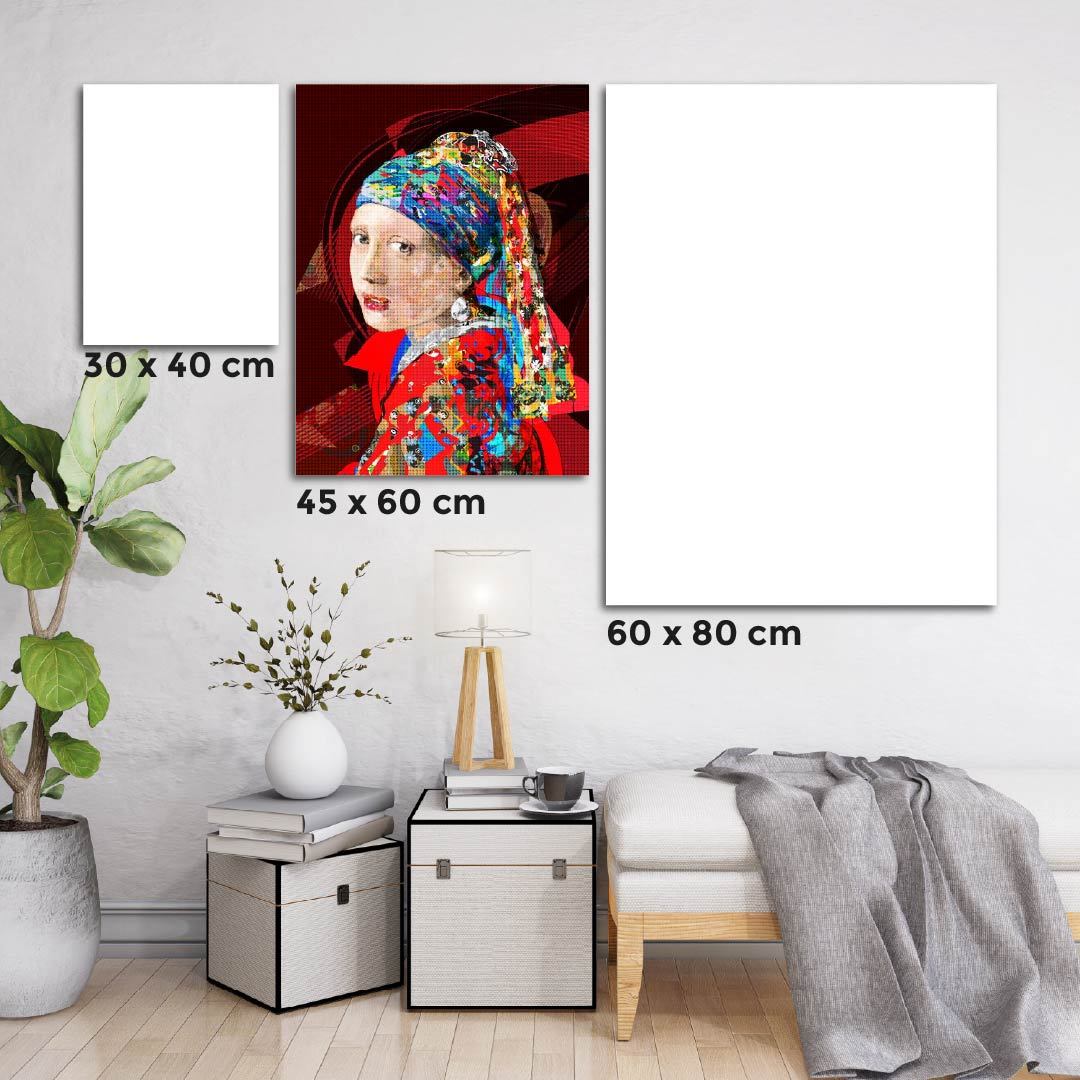 Kit Arte com Diamante - Moça de Brinco Pop Art