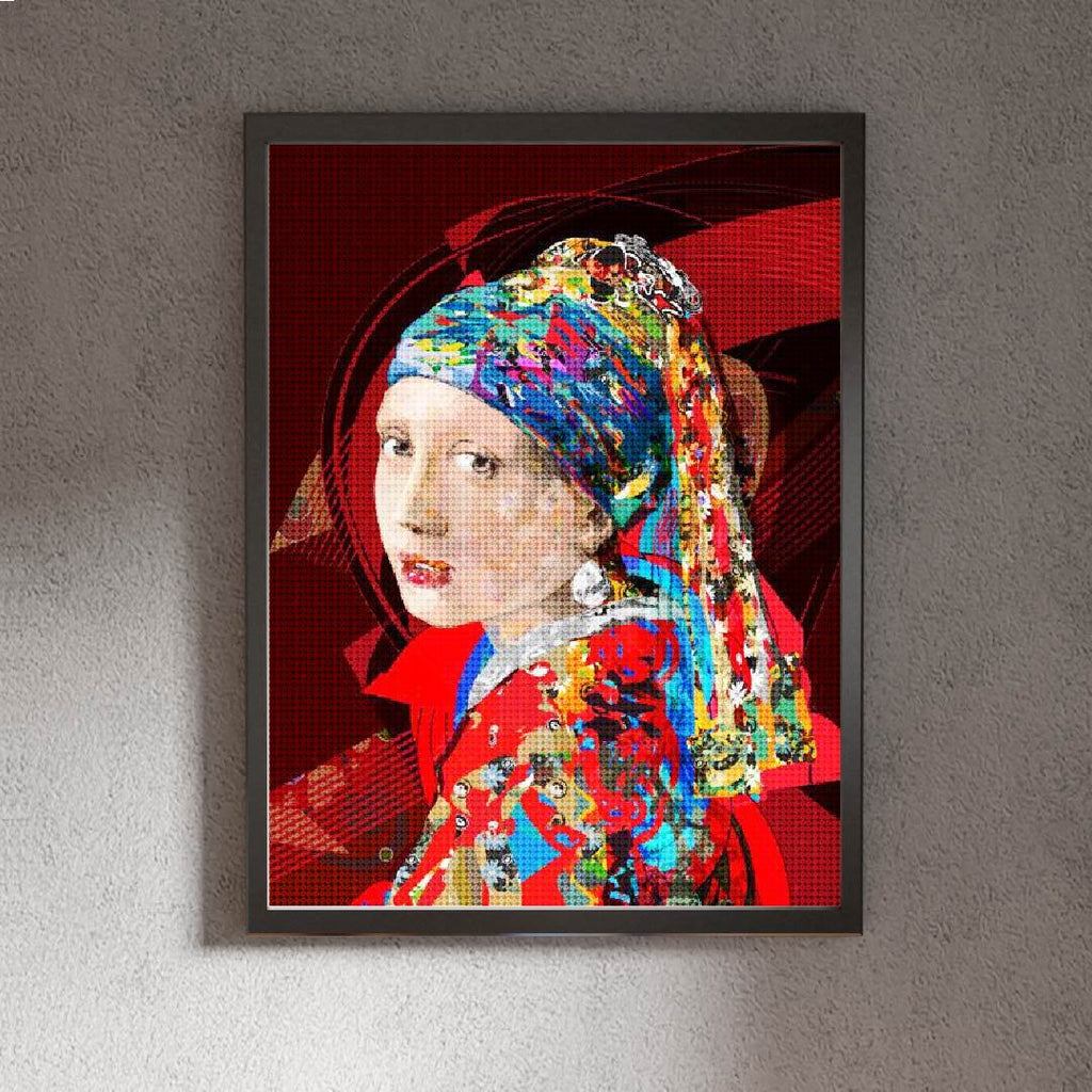 Kit Arte com Diamante - Moça de Brinco Pop Art
