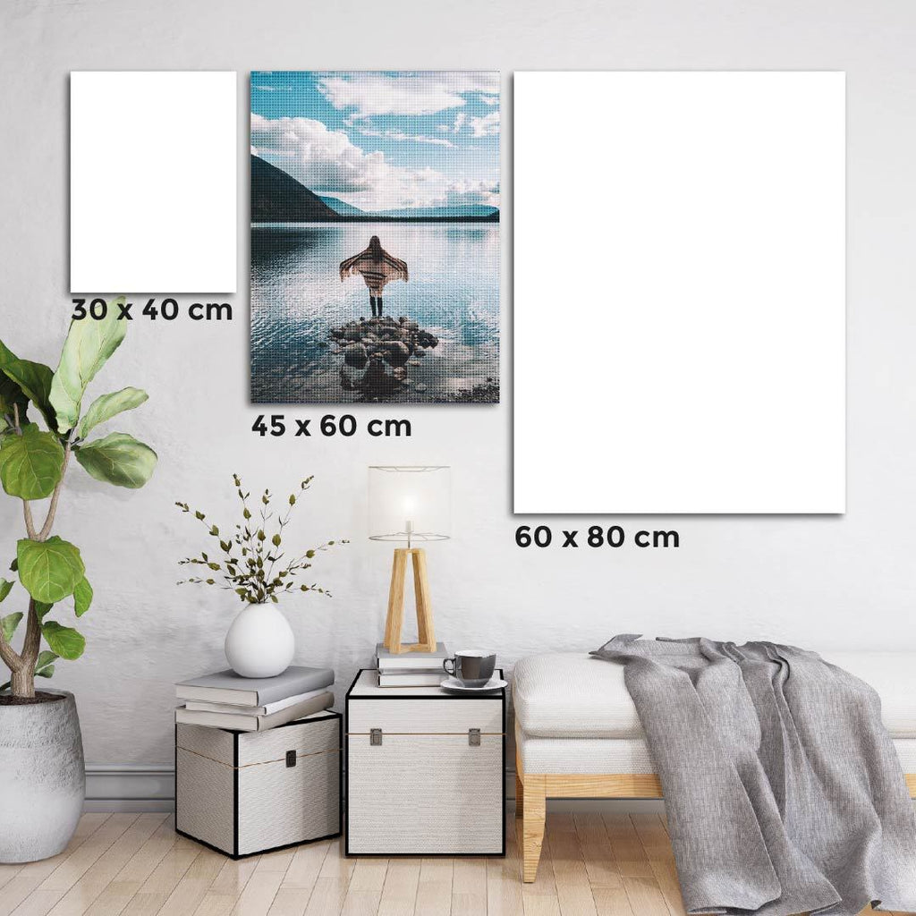 Kit Arte com Diamante - Moça no Lago