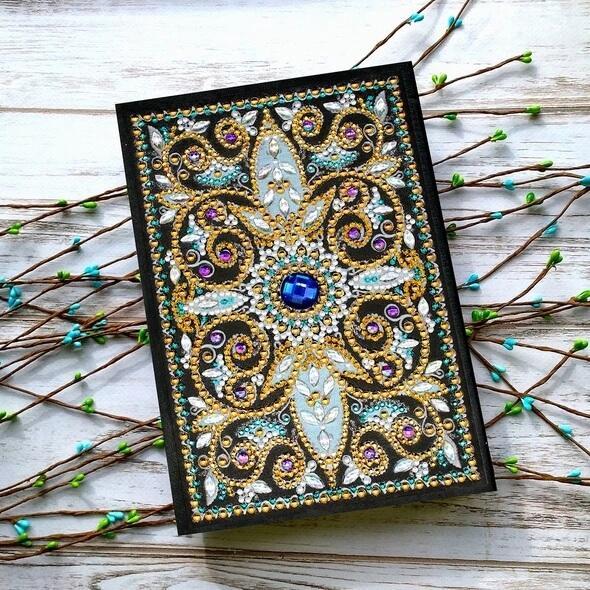 Caderno de pintura de diamante de peça central Azure
