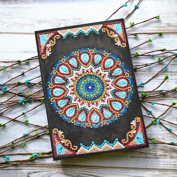 Caderno de pintura de diamante mandala azul