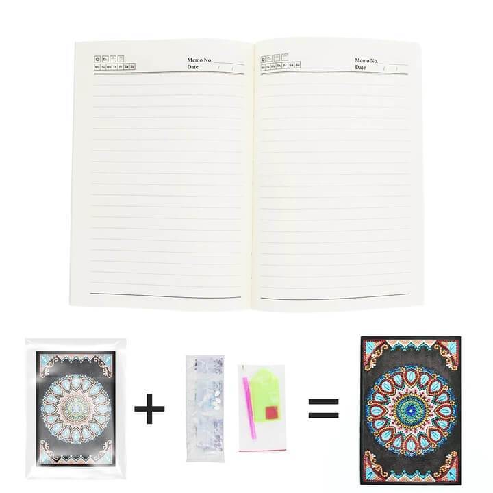 Caderno de pintura de diamante mandala azul