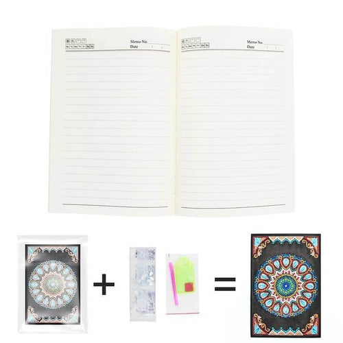 Caderno de pintura de diamante mandala azul