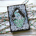 Caderno de pintura de diamante de pavão esmeralda