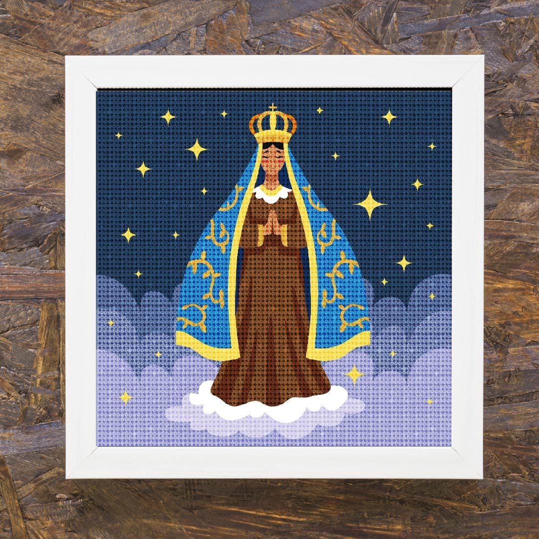 Kit Arte com Diamante - N. sra de Aparecida