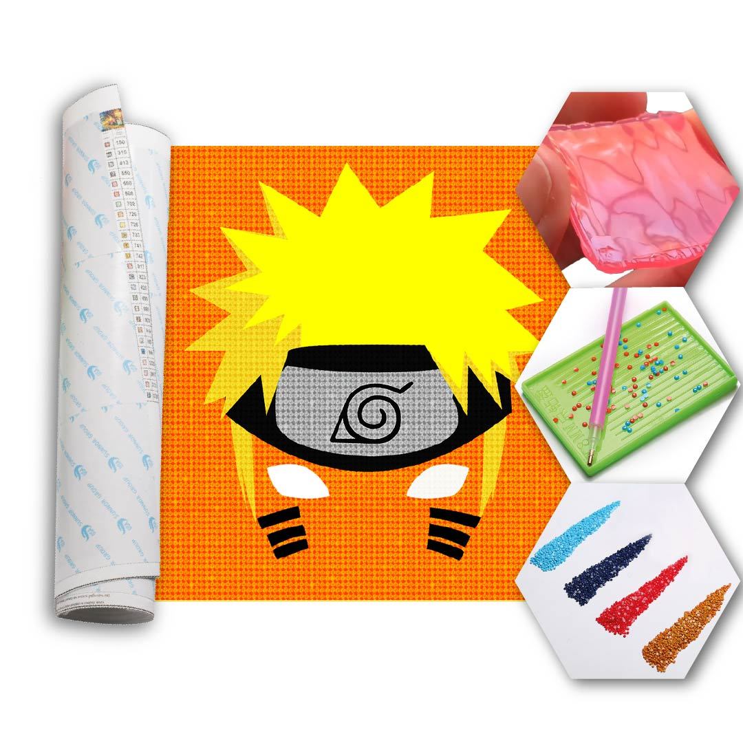 Kit Arte com Diamante - Naruto Minimalista