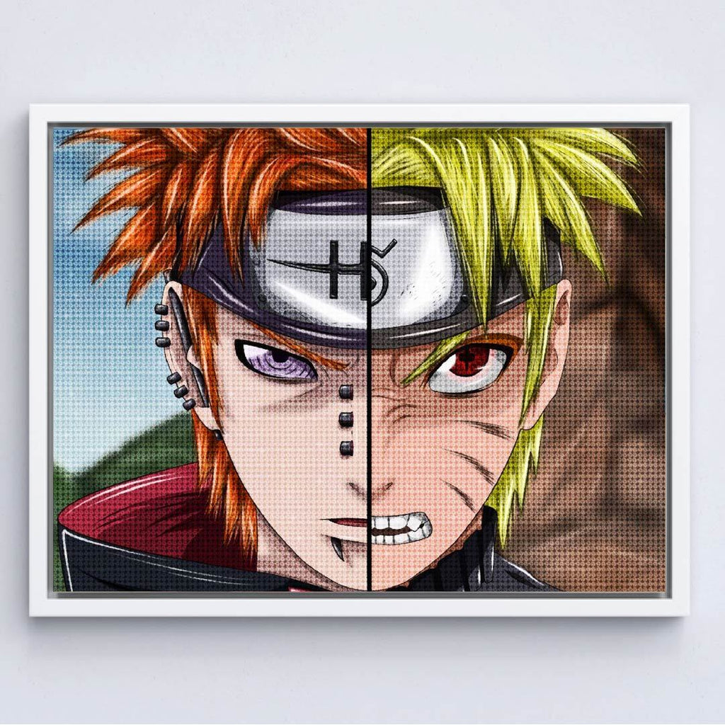 Kit Arte com Diamante - Naruto Uzumaki vs Pain