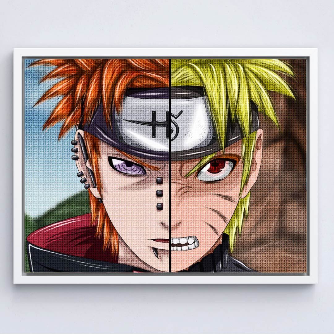 Kit Arte com Diamante - Naruto Uzumaki vs Pain