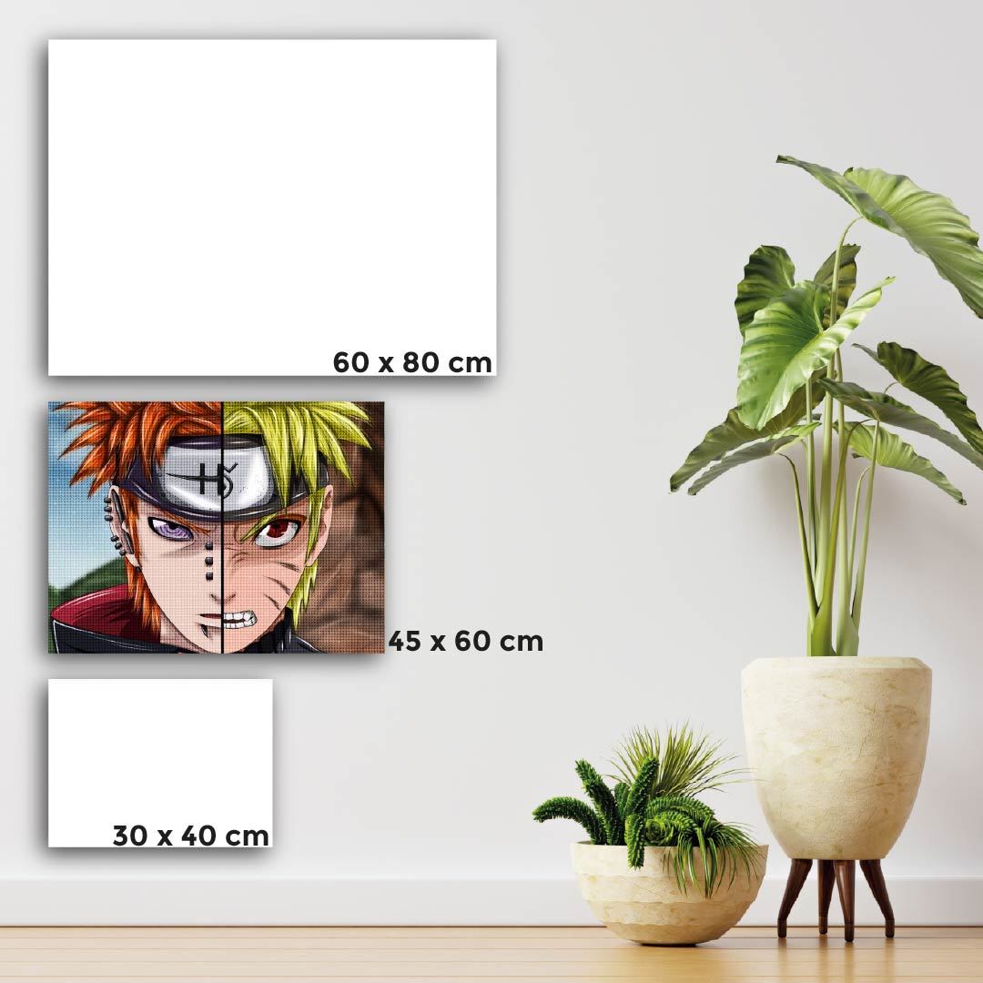 Kit Arte com Diamante - Naruto Uzumaki vs Pain