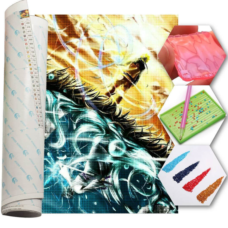 Kit Arte com Diamantes - Naruto vs Sasuke