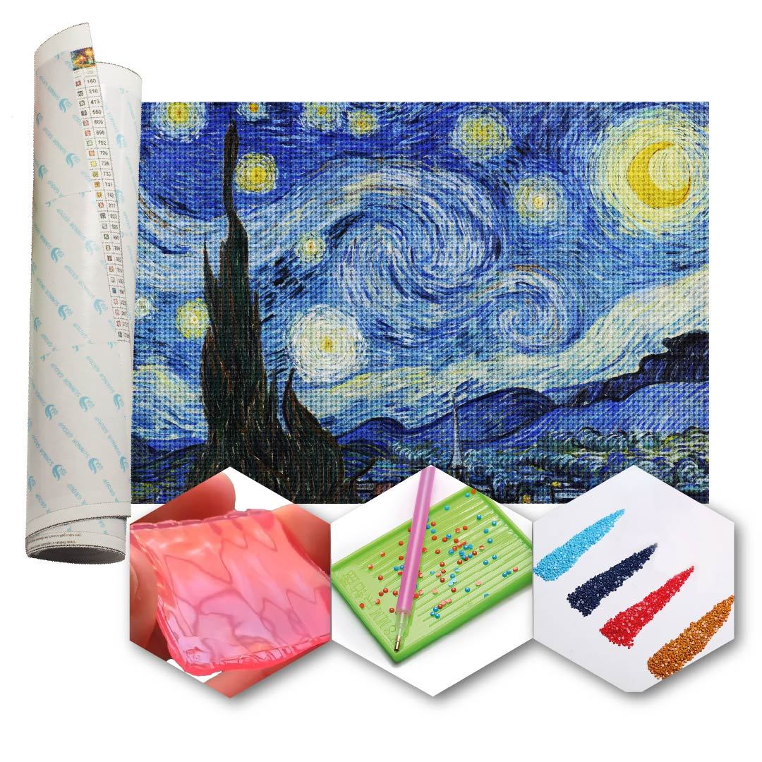 Kit Arte com Diamante - Noite Estrelada
