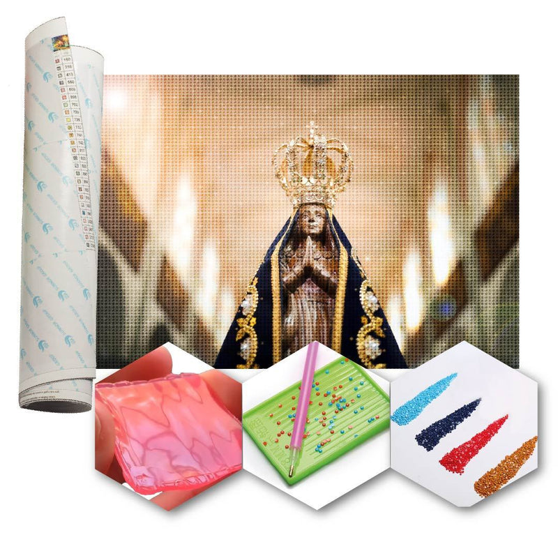Kit Arte com Diamante - Nossa Senhora de Aparecida