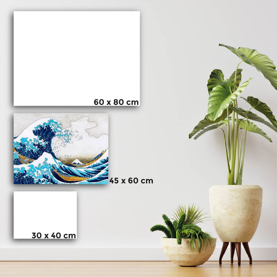 Kit Arte com Diamante - Onda do Monte Fuji