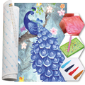 Kit Arte com Diamante - Pavão Azul