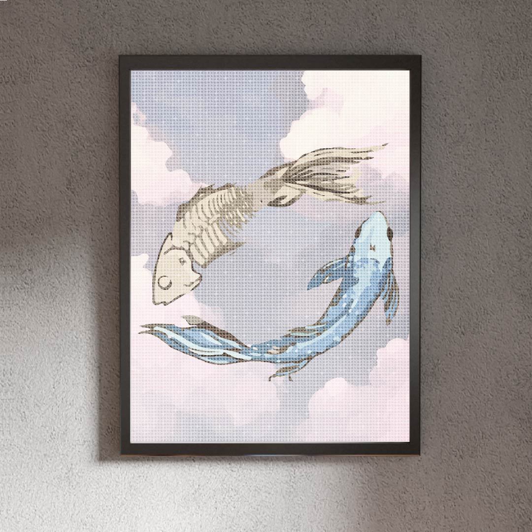 Kit Arte com Diamante - Peixes