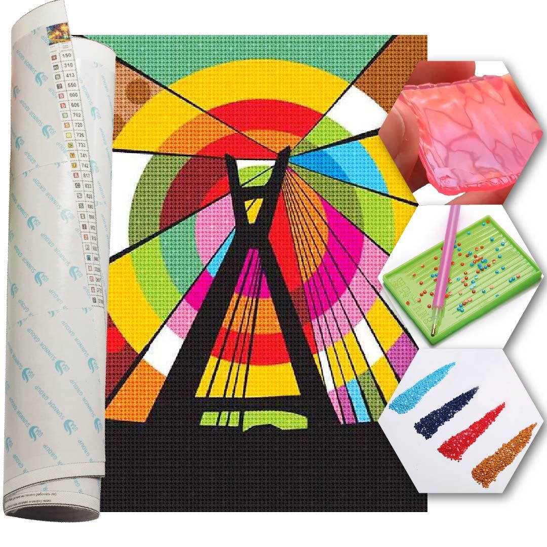 Kit Arte com Diamante - Ponte Estaiada