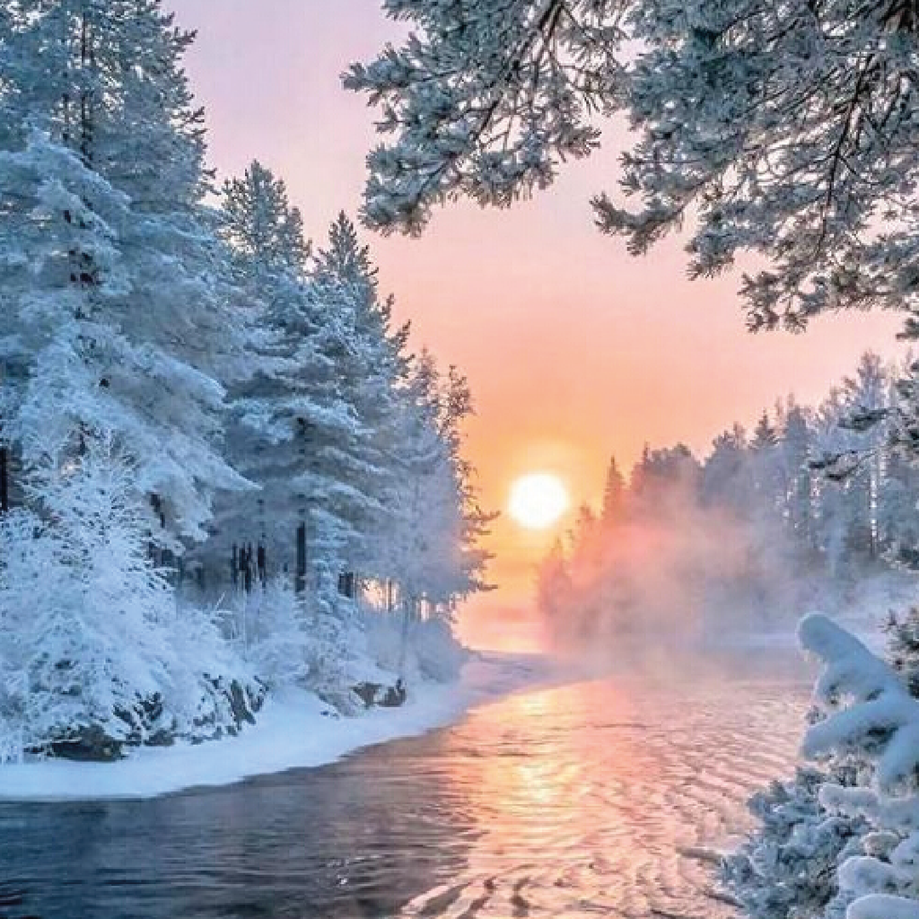 Kit Arte com Diamante - Por do Sol Nevado