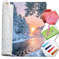 Kit Arte com Diamante - Por do Sol Nevado