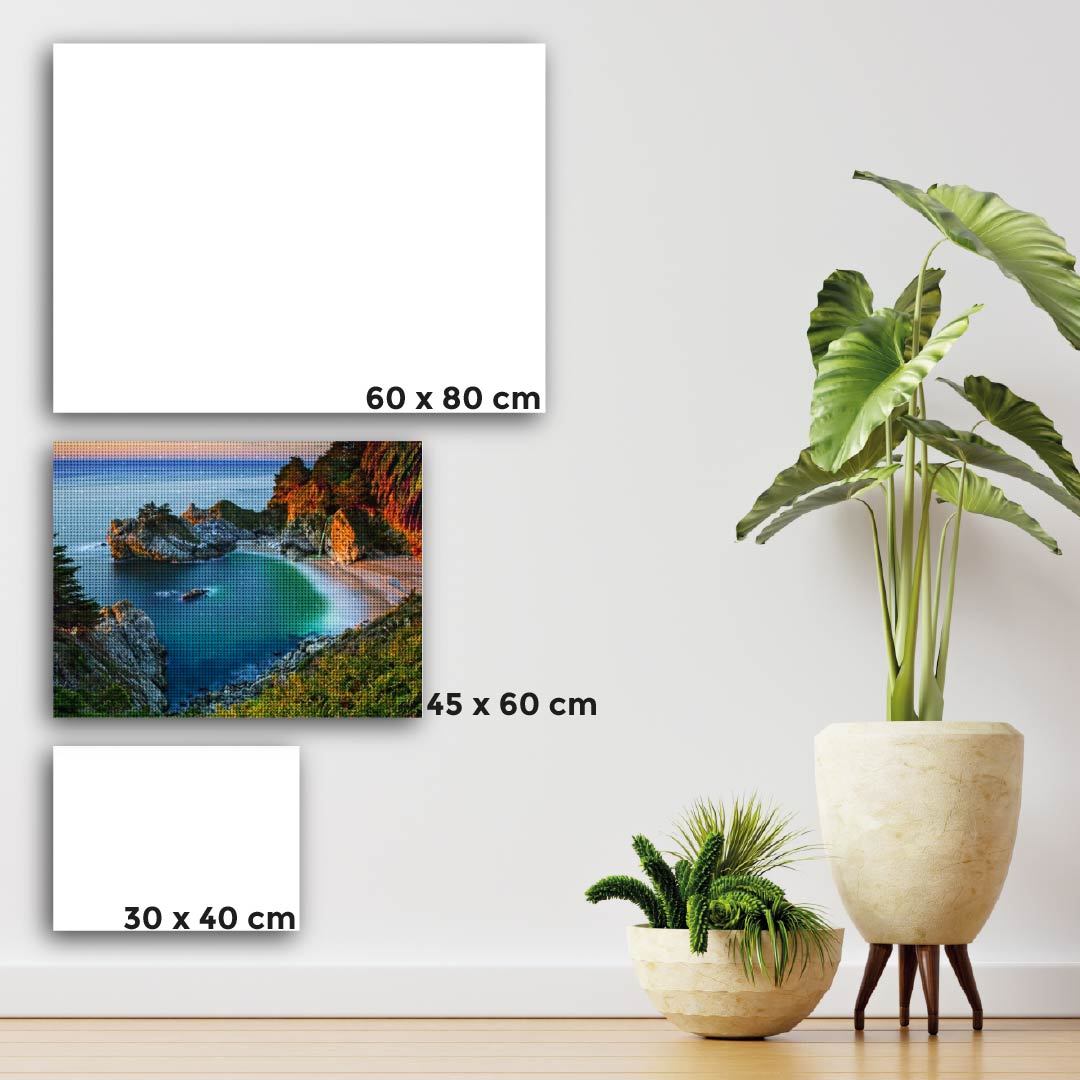 Kit Arte com Diamante - Por do Sol na Praia