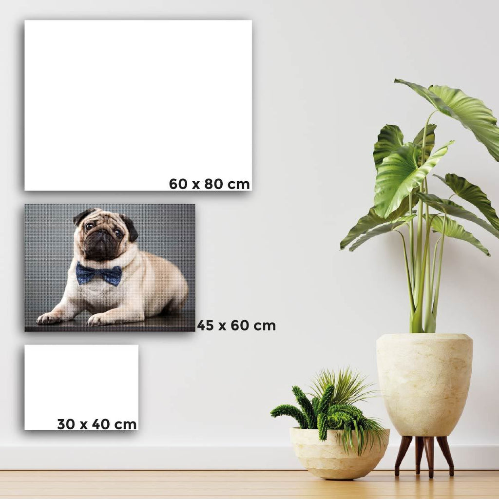 Kit Arte com Diamante - Pug de Gravata