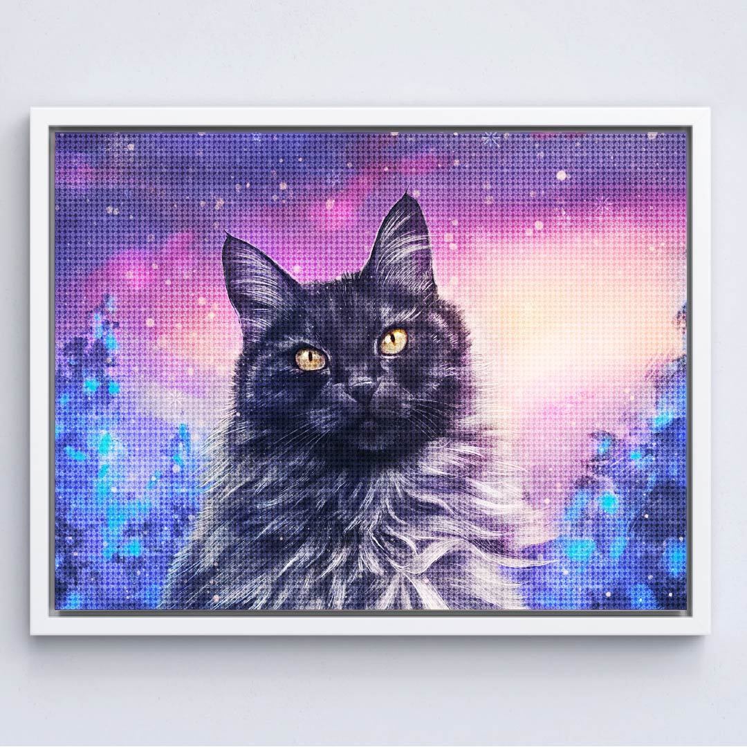 Kit Arte com Diamante - Purple Cat