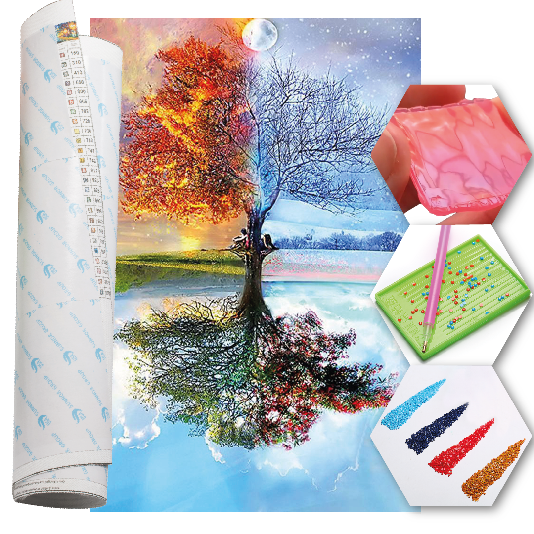 Kit Arte com Diamante - Quatro Estações