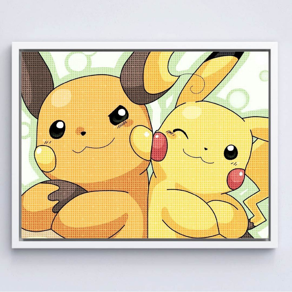 Kit Arte com Diamante - Raichu e Pikachu