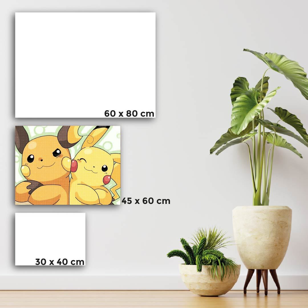 Kit Arte com Diamante - Raichu e Pikachu