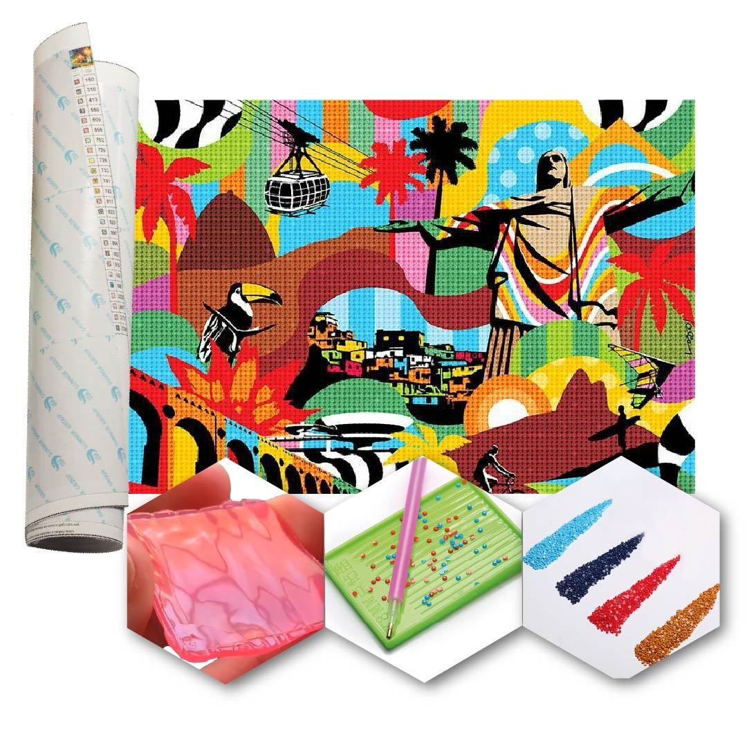 Kit Arte com Diamante - Rio de Janeiro Pop Art