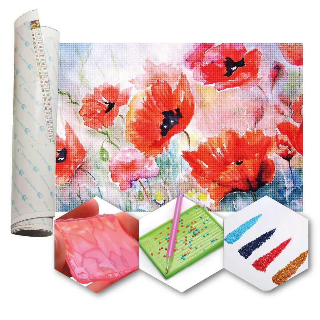 Kit Arte com Diamante - Rosas Selvagens