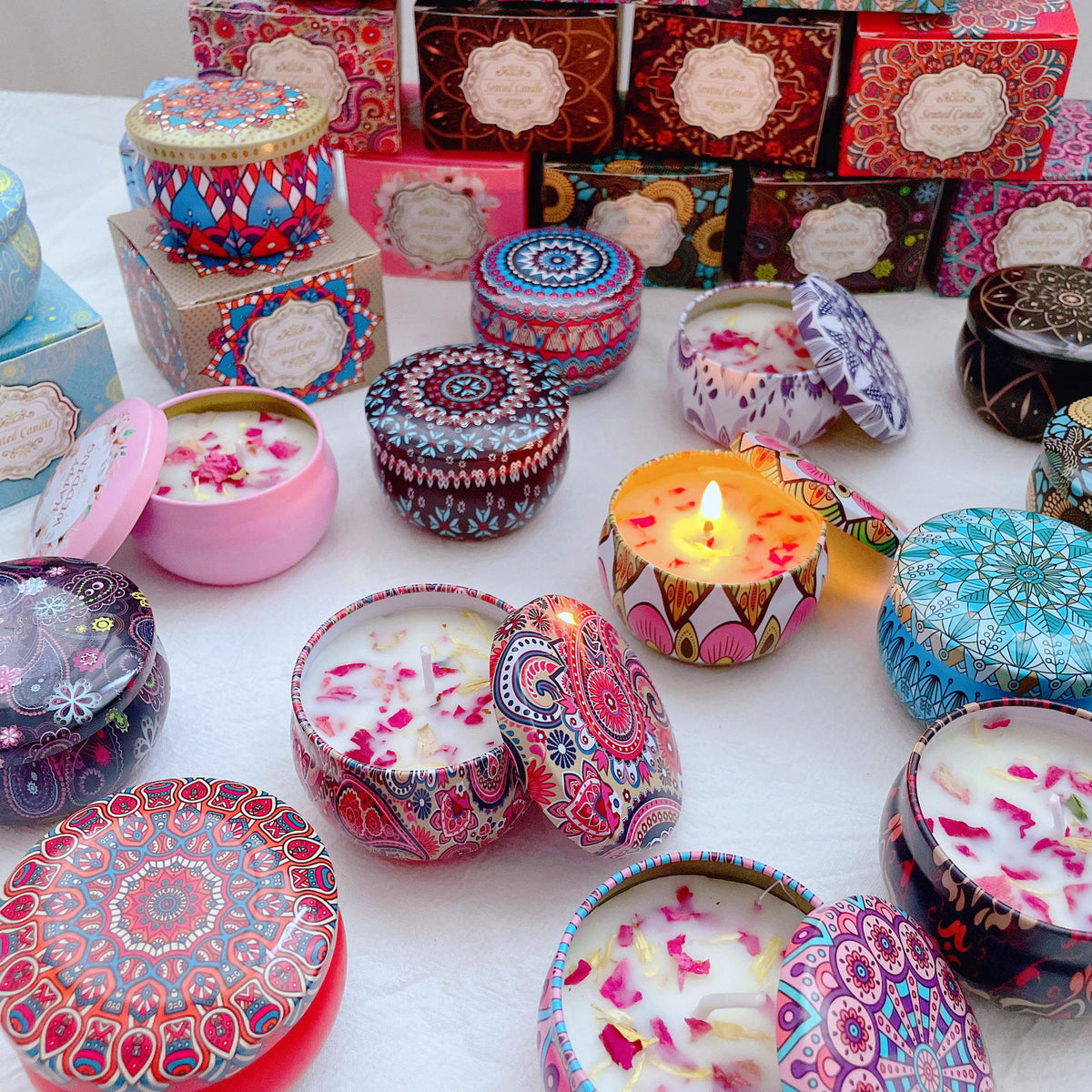 Velas Aromáticas Perfumadas Relaxantes de Longa Duração Originais e Ornamentadas