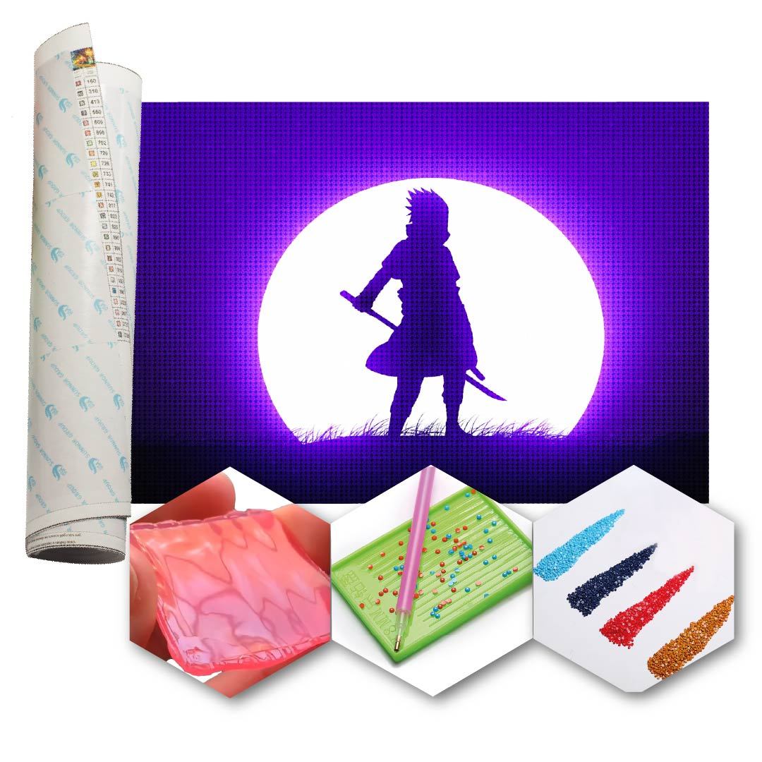 Kit Arte com Diamante - Sasuke Moon