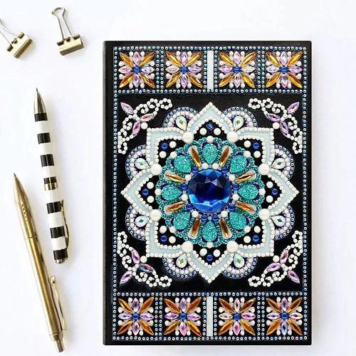 Caderno de pintura de diamante mandala azul