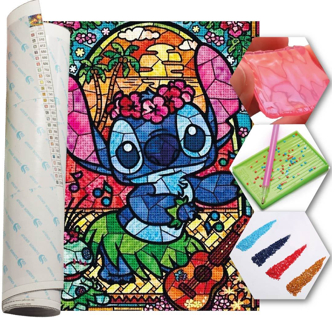 Kit Arte com Diamante - Stitch Mosaico