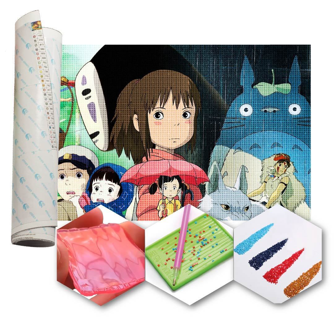 Kit Arte com Diamante - Studio Ghibli