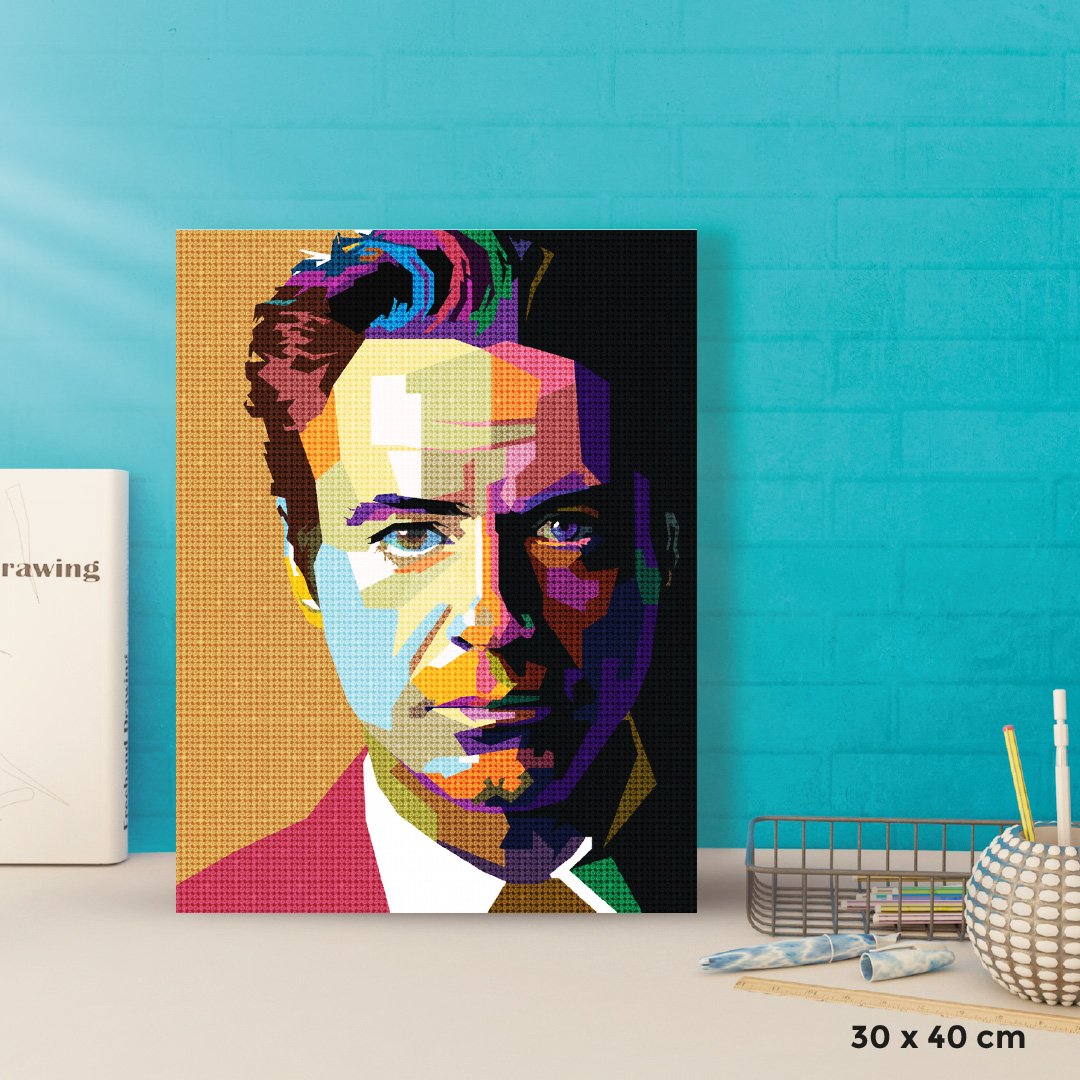 Kit Arte com Diamante - Robert Downey Jr Pop Art