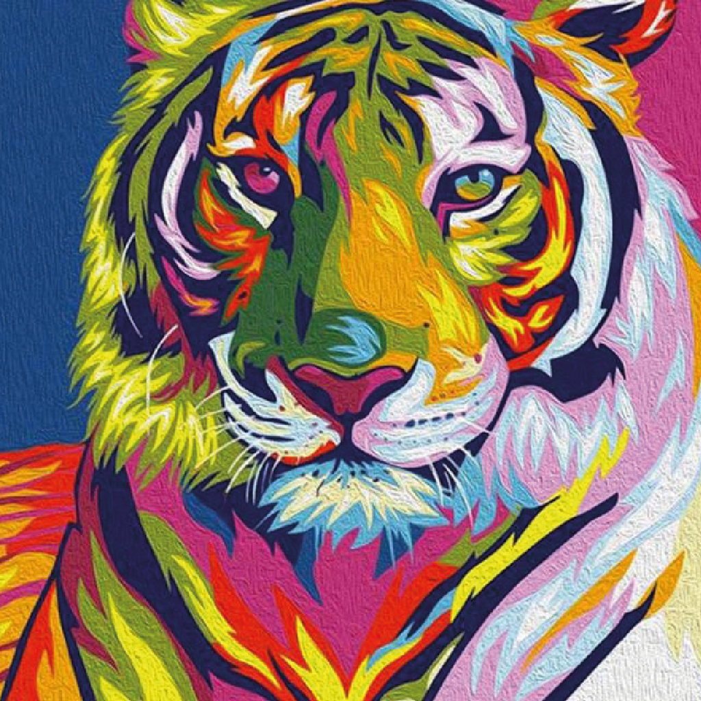 Kit Arte com Diamante - Tigre Psicodélico