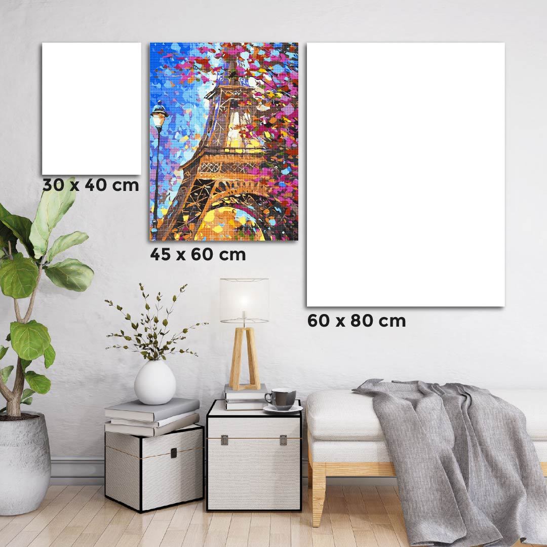 Kit Arte com Diamante - Torre Eiffel e Flores
