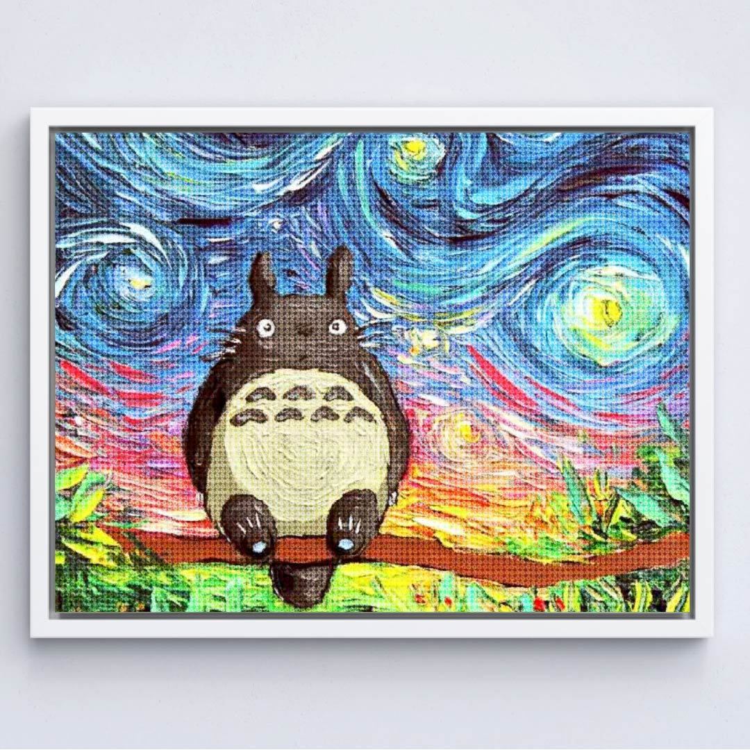 Kit Arte com Diamante - Totoro Starry Night