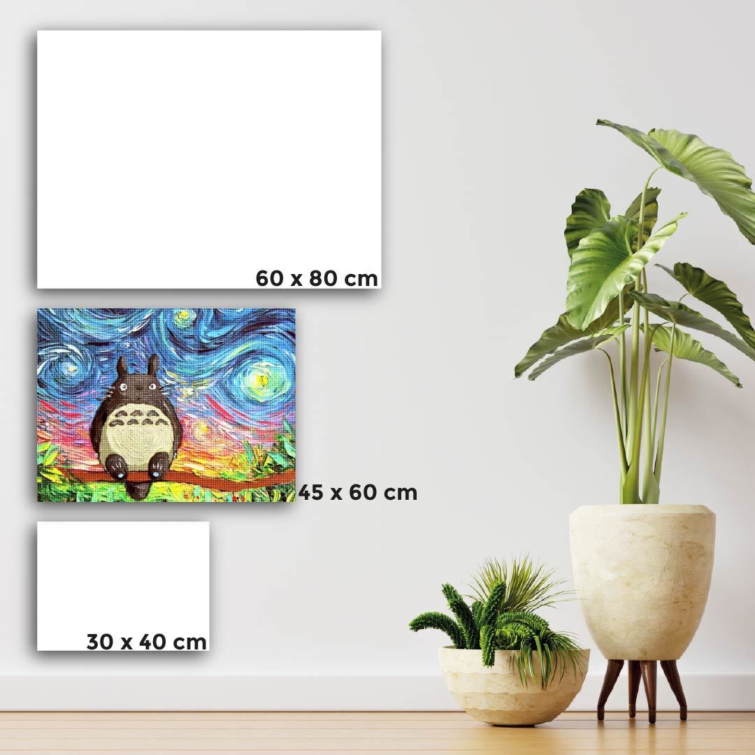 Kit Arte com Diamante - Totoro Starry Night