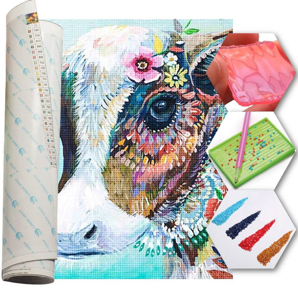 Kit Arte com Diamante - Vaca Colorida
