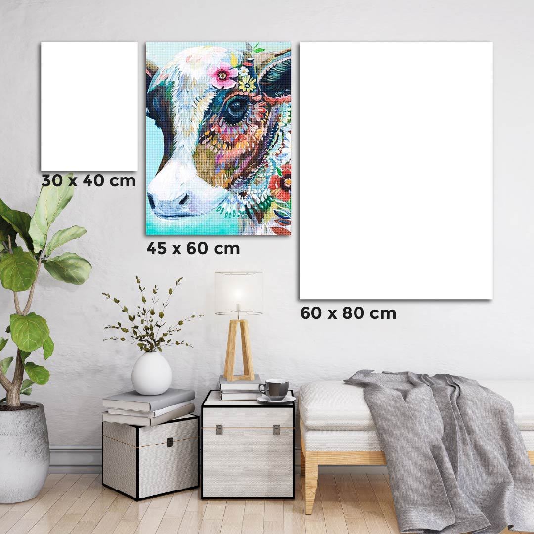 Kit Arte com Diamante - Vaca Colorida