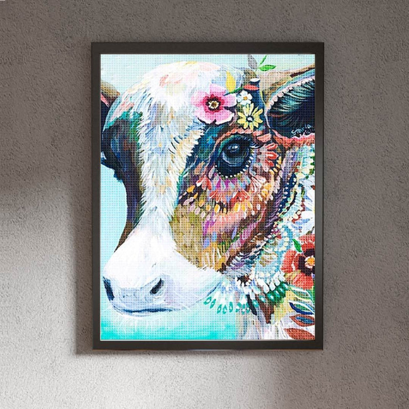 Floral Cow - Diamond Painting 