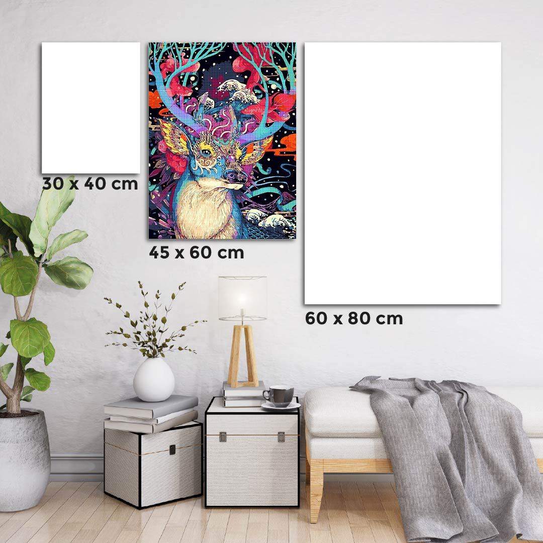 Kit Arte com Diamante - Veado Colorido