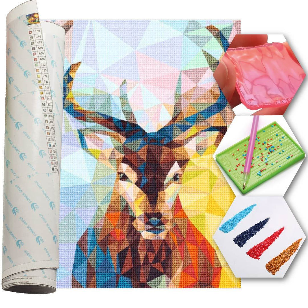 Kit Arte com Diamante - Veado Mosaico