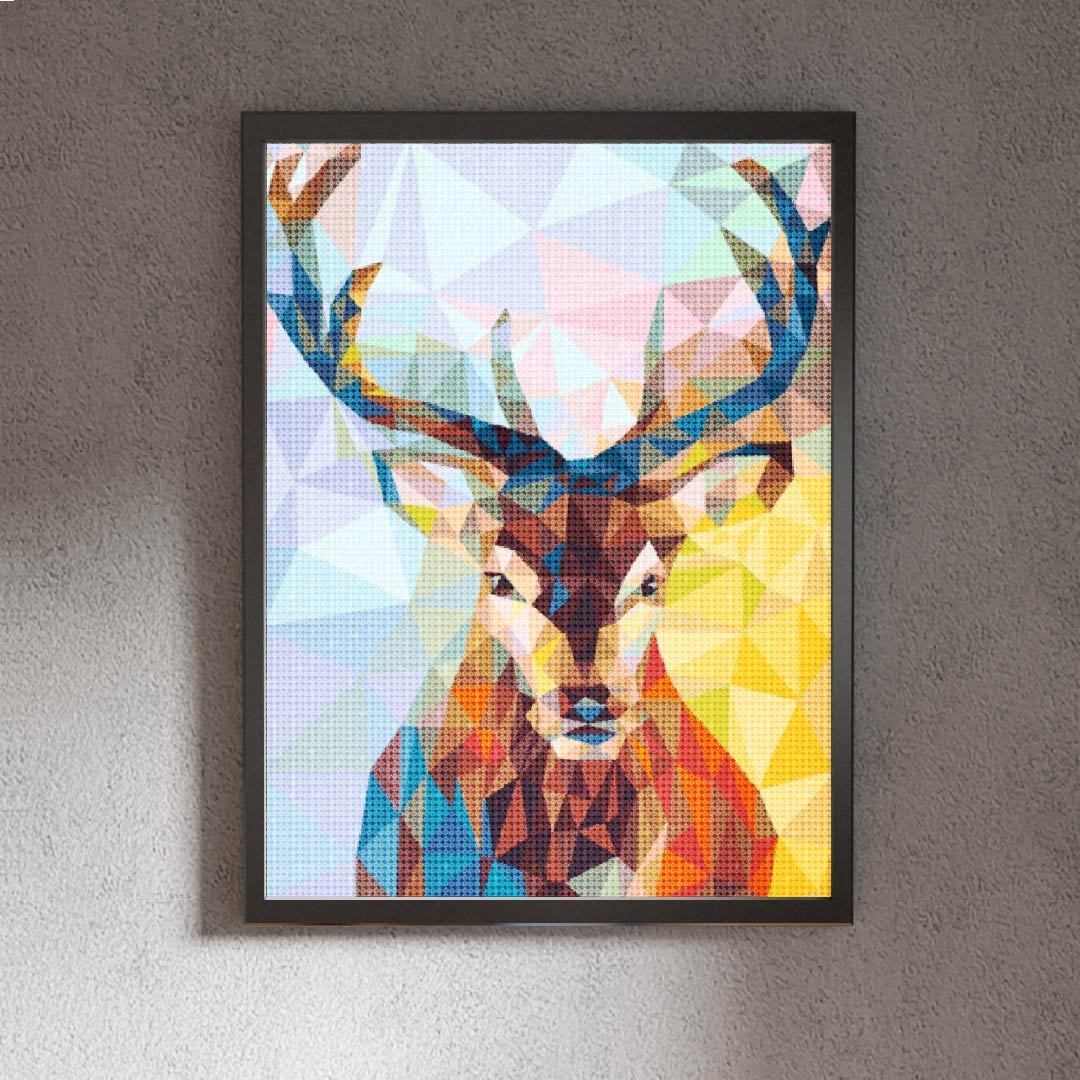 Kit Arte com Diamante - Veado Mosaico