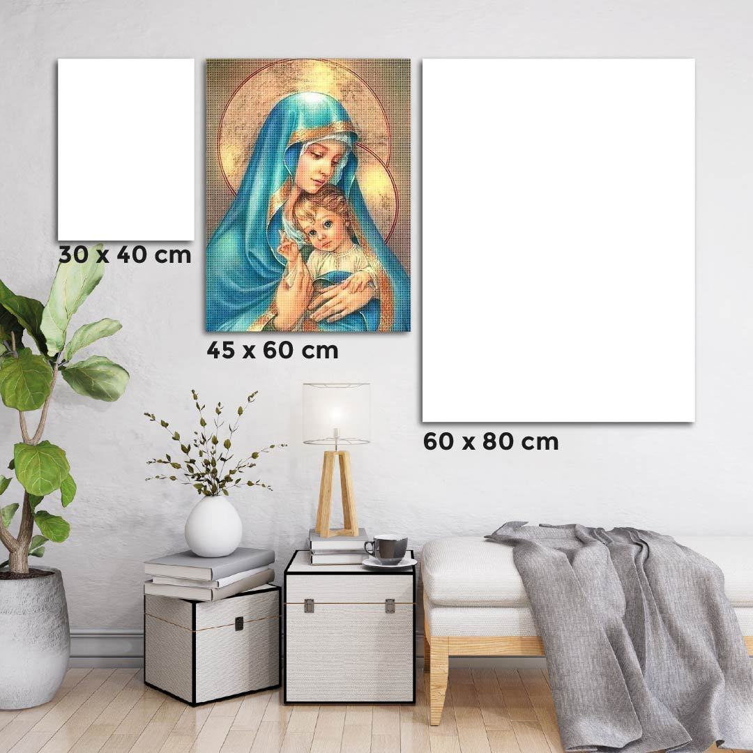 Kit Arte com Diamante - Virgem Maria e Jesus
