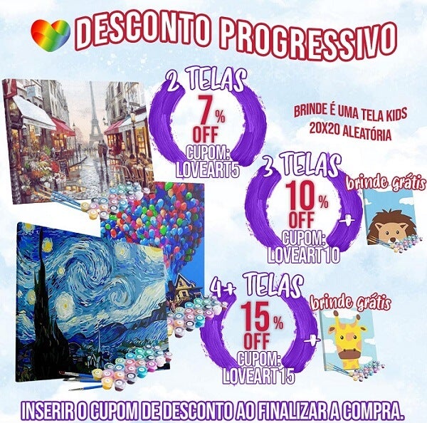 Kit pintura numerada - Vilarejo praia