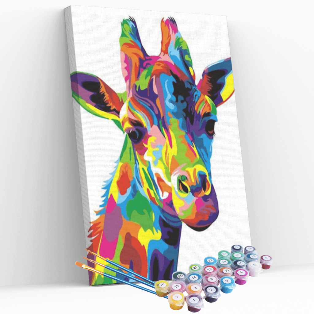 Kit pintura numerada - Girafa colorida